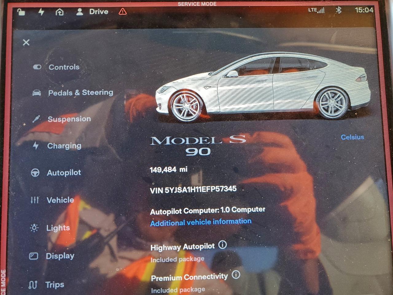 2014 Tesla Model S VIN: 5YJSA1H11EFP57345 Lot: 96141425