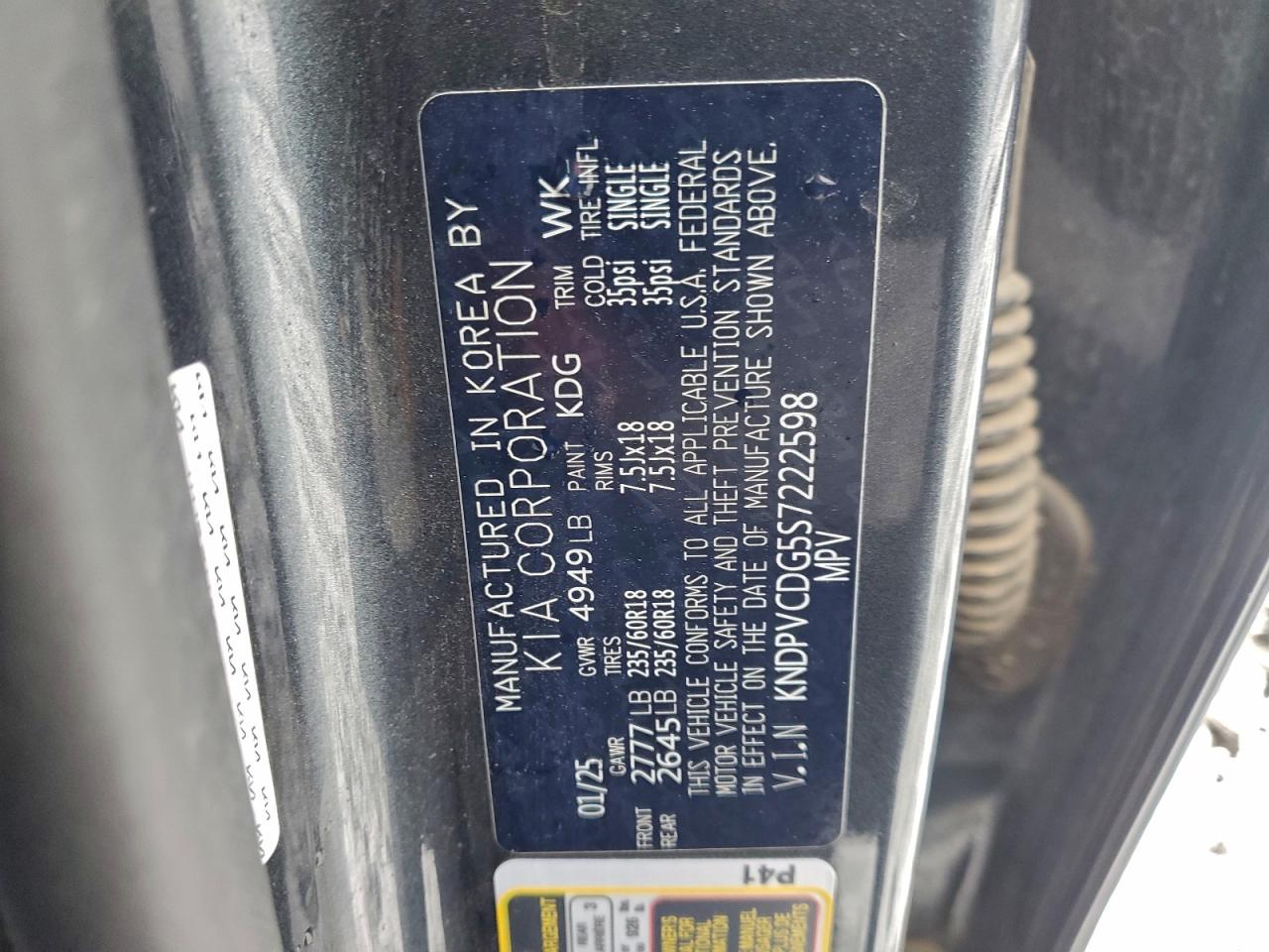 2025 Kia Sportage Ex VIN: KNDPVCDG5S7222598 Lot: 95162425