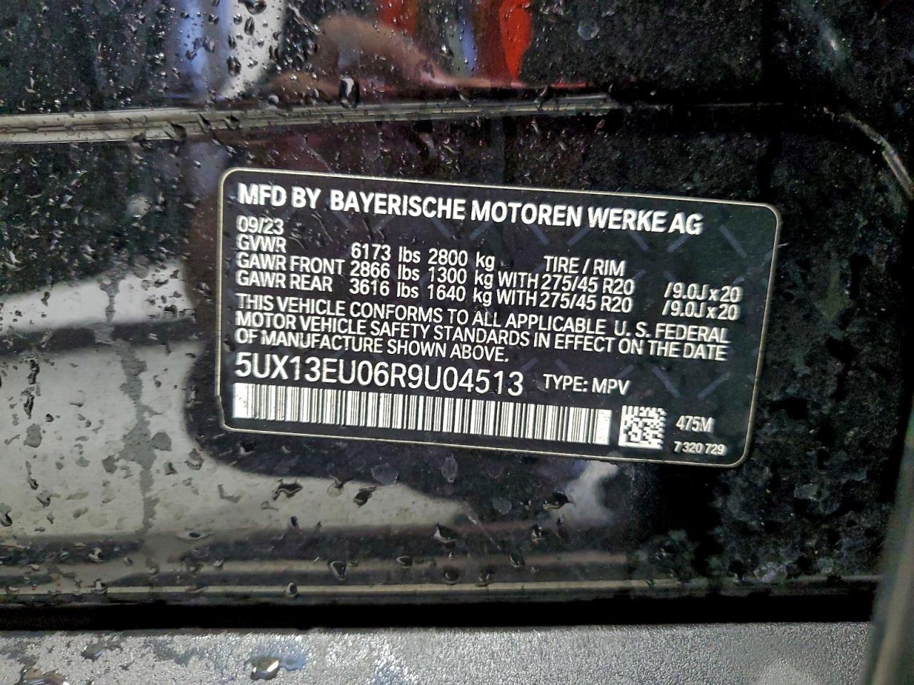 2024 BMW X5 Sdrive 40I VIN: 5UX13EU06R9U04513 Lot: 95669515