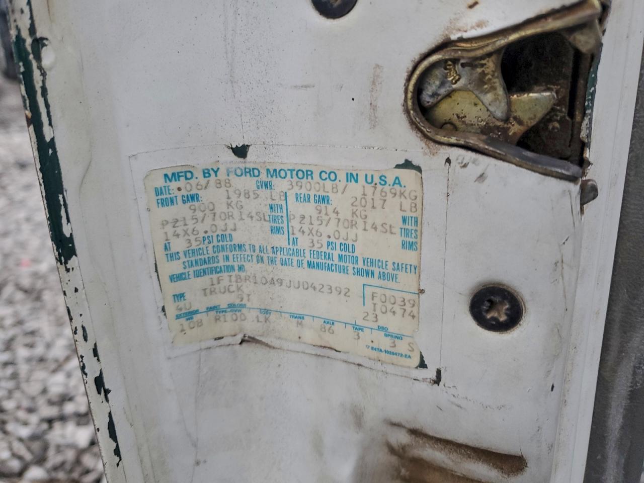 1992 Ford Ranger VIN: 1FTCR11T3NTA13994 Lot: 93901595