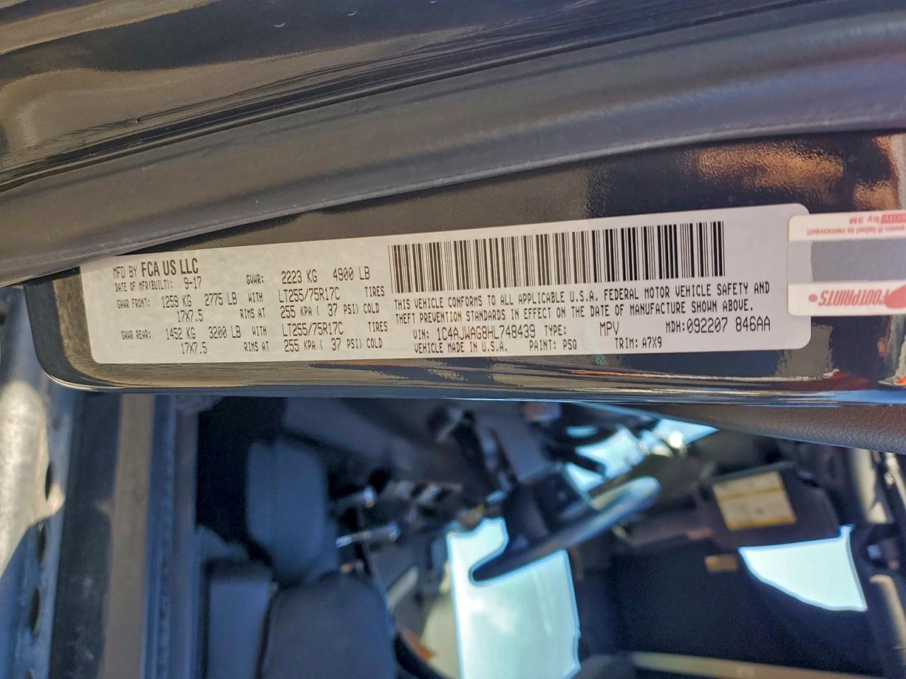 2017 Jeep Wrangler Sport VIN: 1C4AJWAG8HL748439 Lot: 94704115