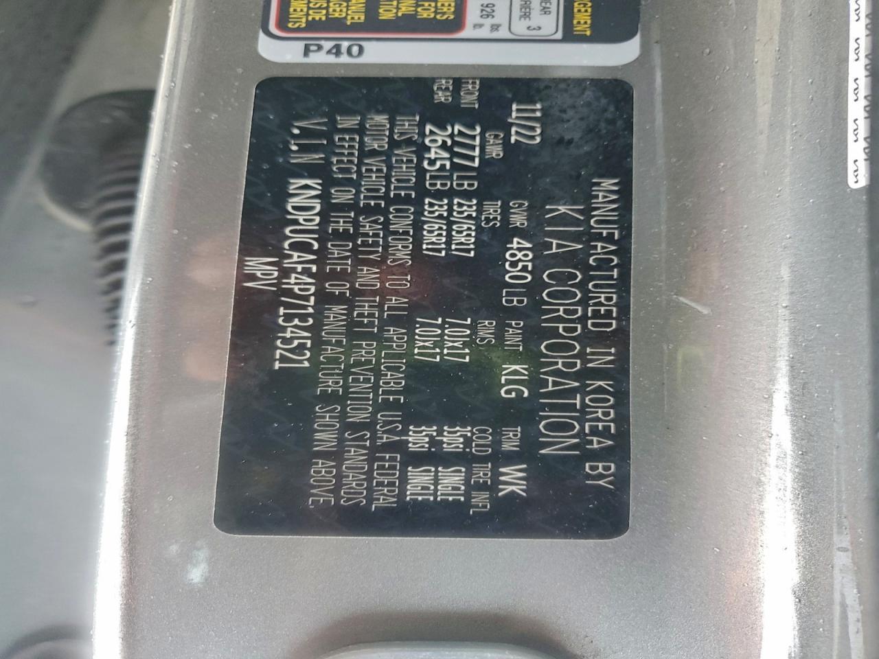 2023 Kia Sportage Lx VIN: KNDPUCAF4P7134521 Lot: 94415005