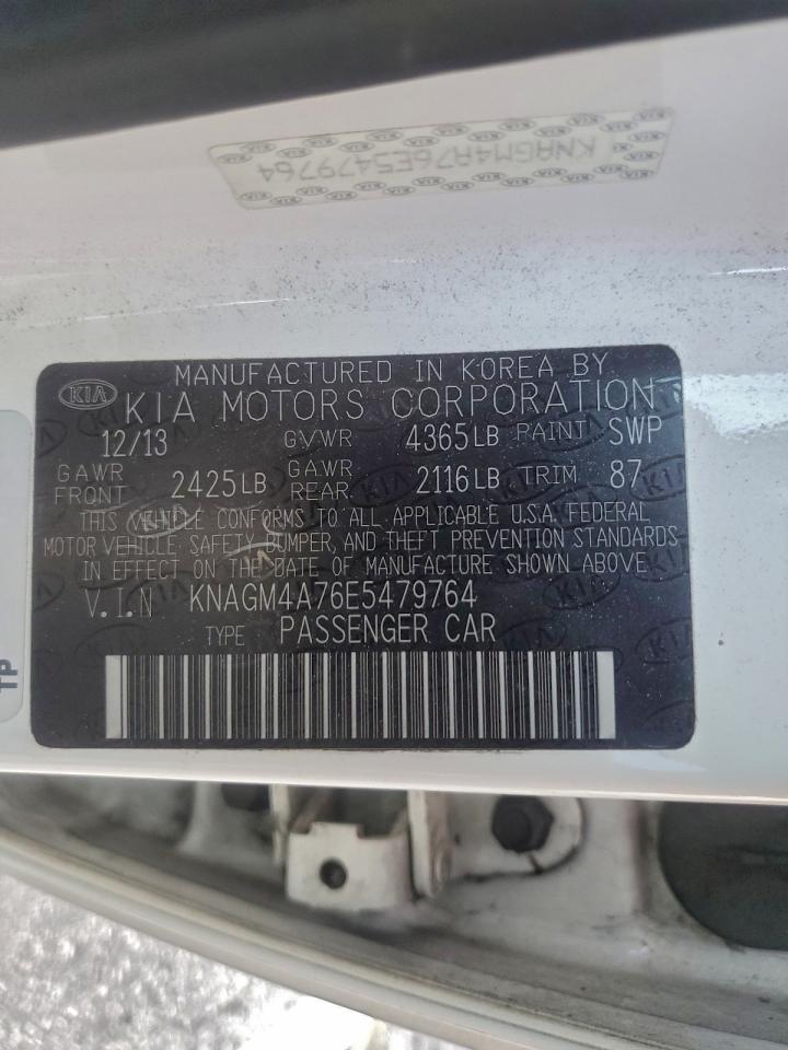2014 Kia Optima Lx VIN: KNAGM4A76E5479764 Lot: 96781695
