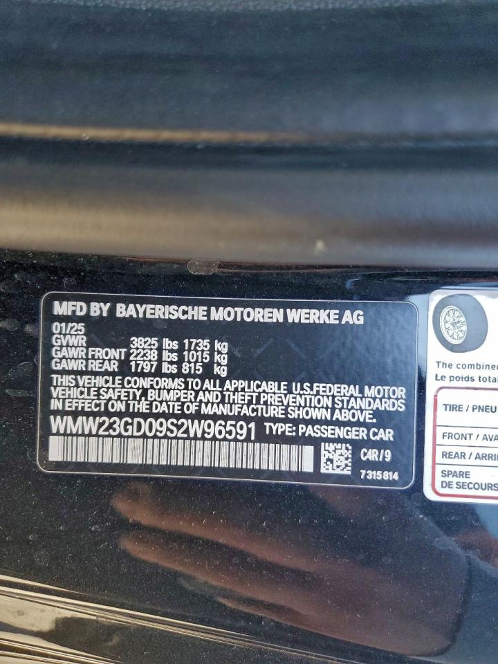 2025 Mini Cooper S VIN: WMW23GD09S2W96591 Lot: 94944805