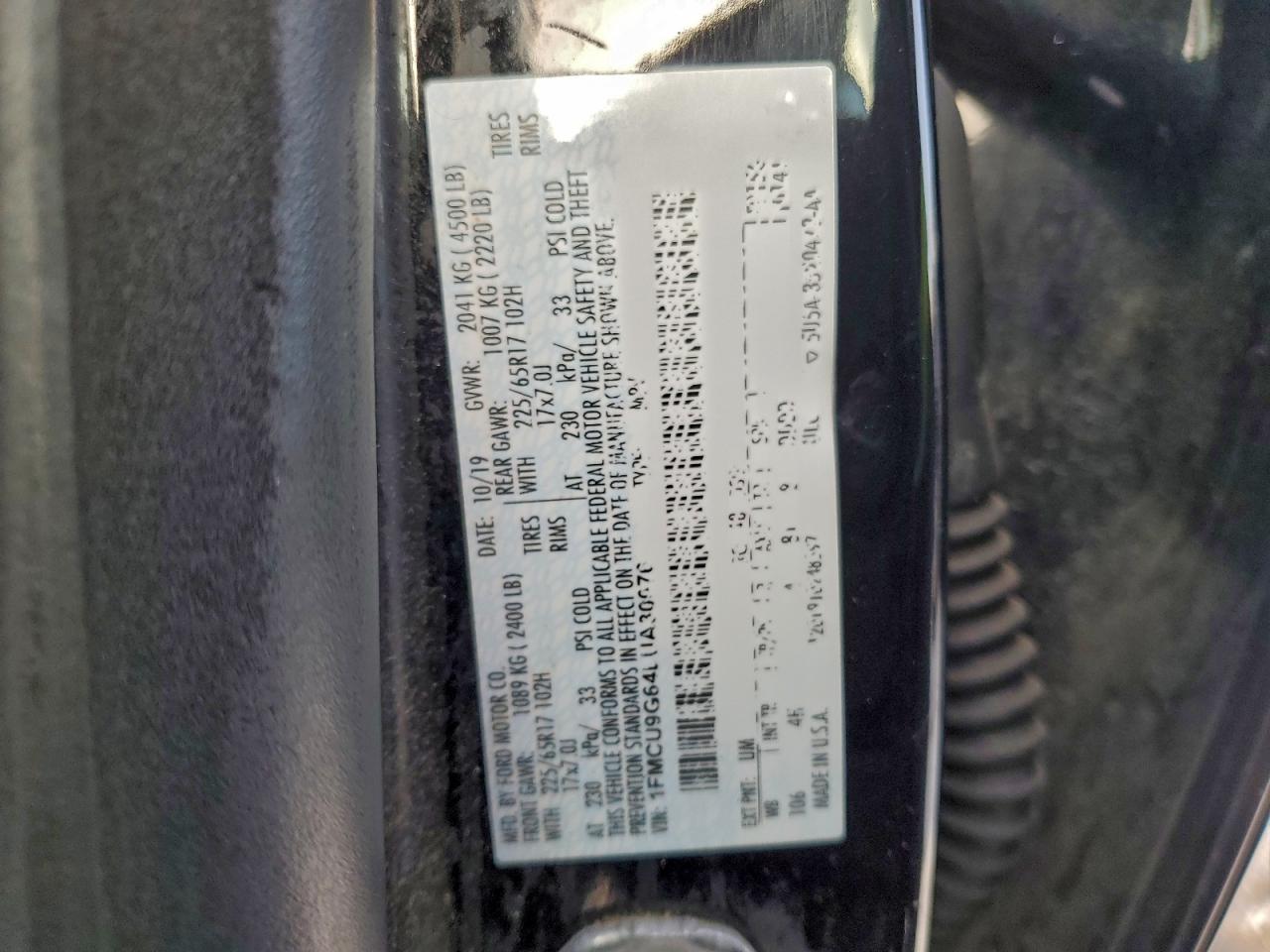 2020 Ford Escape Se VIN: 1FMCU9G64LUA30076 Lot: 95283715