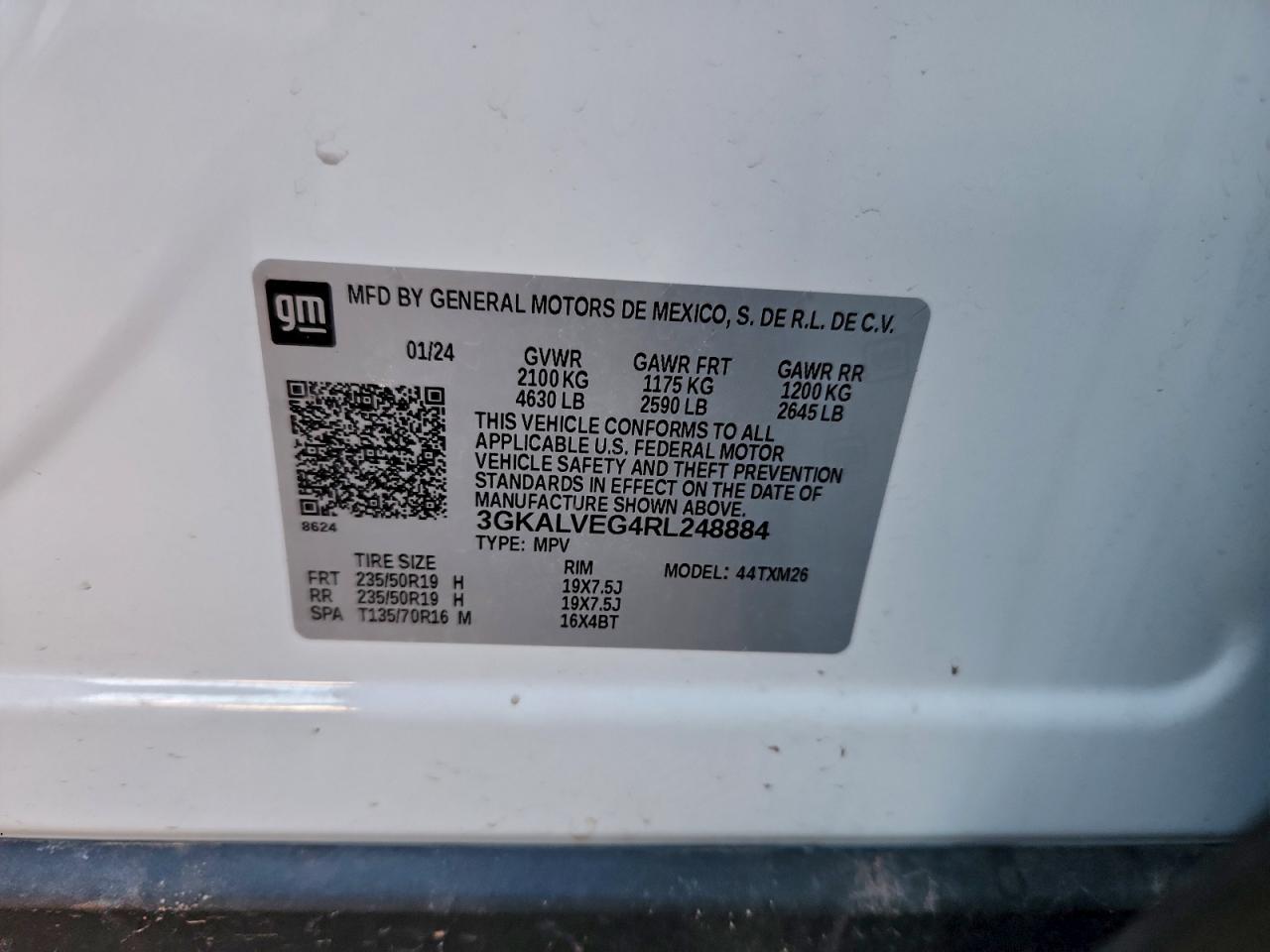 2024 GMC Terrain Slt VIN: 3GKALVEG4RL248884 Lot: 94693485