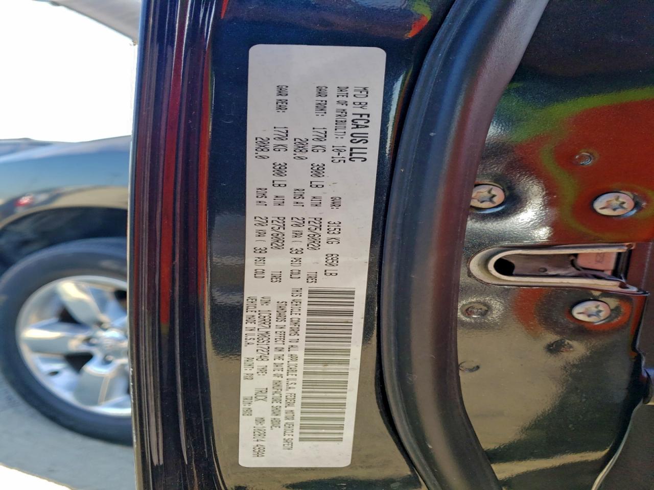 2016 Ram 1500 Slt VIN: 1C6RR7LM0GS172748 Lot: 96939575