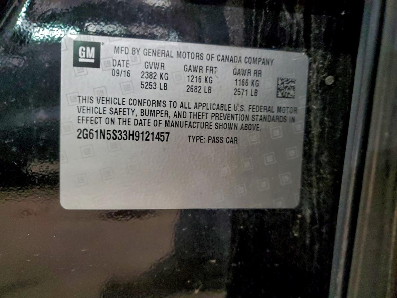 2017 Cadillac Xts Luxury VIN: 2G61N5S33H9121457 Lot: 96732705