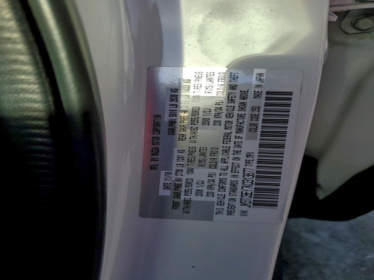 2019 Mazda Cx-9 Signature VIN: JM3TCBEY7K0313877 Lot: 95676765