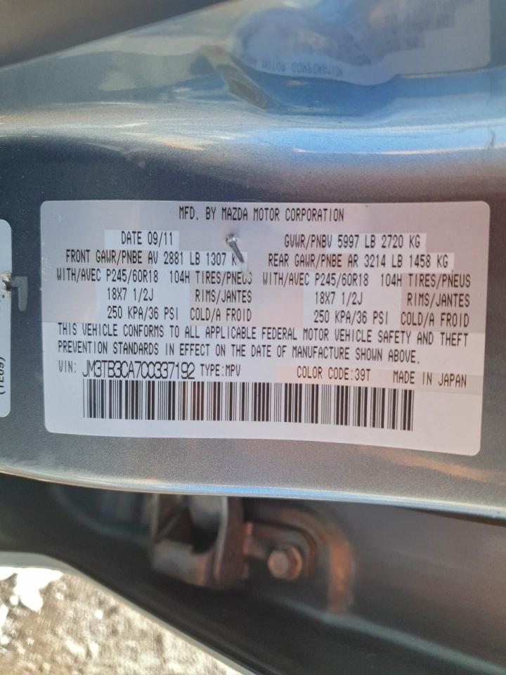 2012 Mazda Cx-9 VIN: JM3TB3CA7C0337192 Lot: 95565475