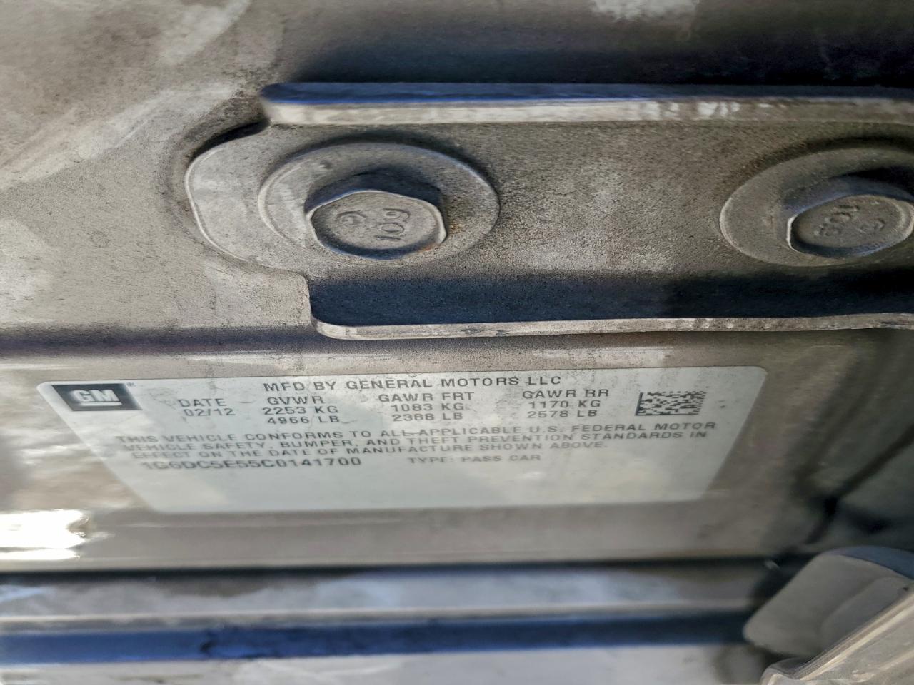 2012 Cadillac Cts VIN: 1G6DC5E55C0141700 Lot: 95729215