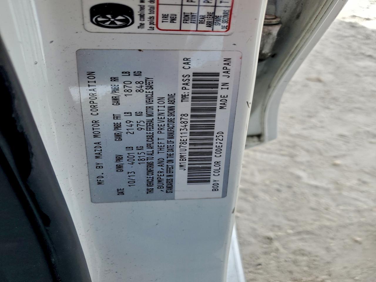 2014 Mazda 3 Sport VIN: JM1BM1U78E1134878 Lot: 95644625