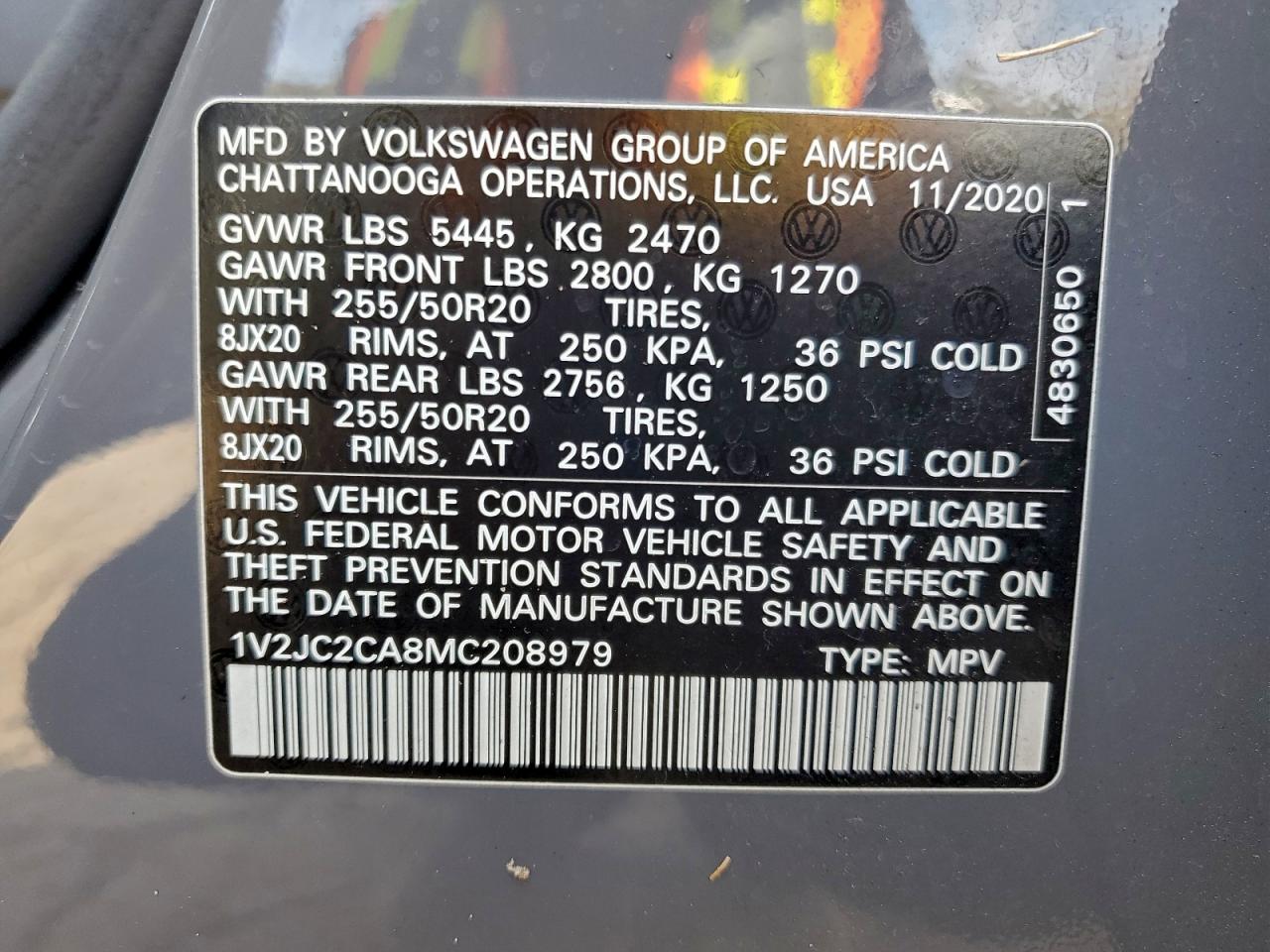 2021 Volkswagen Atlas Cross Sport Se VIN: 1V2JC2CA8MC208979 Lot: 95468675