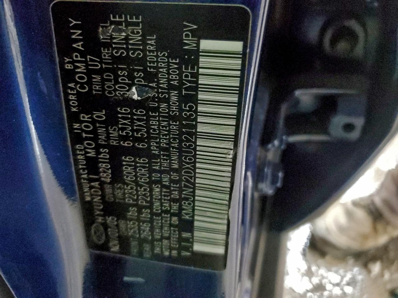 2006 Hyundai Tucson Gls VIN: KM8JN72DX6U321135 Lot: 94905835