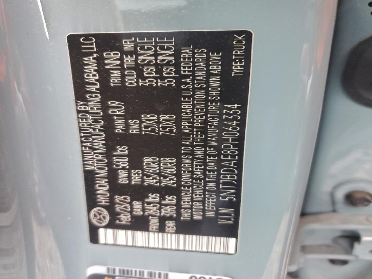 2023 Hyundai Santa Cruz Sel VIN: 5NTJBDAE8PH064334 Lot: 95988285