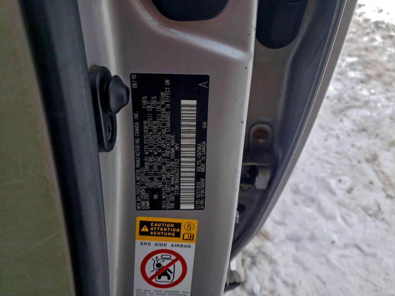 2010 Lexus Rx 350 VIN: 2T2BK1BA5AC072152 Lot: 95095775