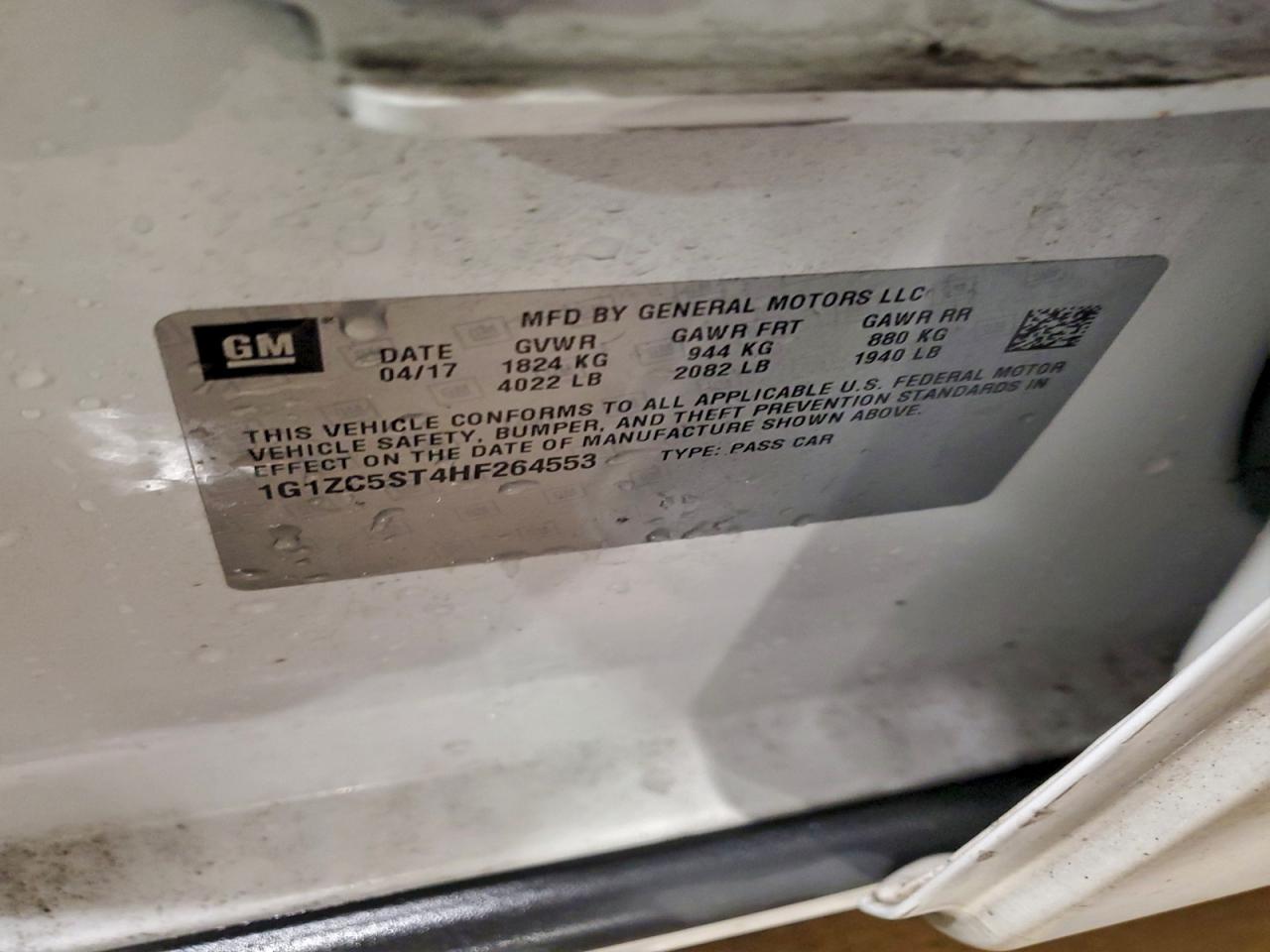2017 Chevrolet Malibu Ls VIN: 1G1ZC5ST4HF264553 Lot: 95835825