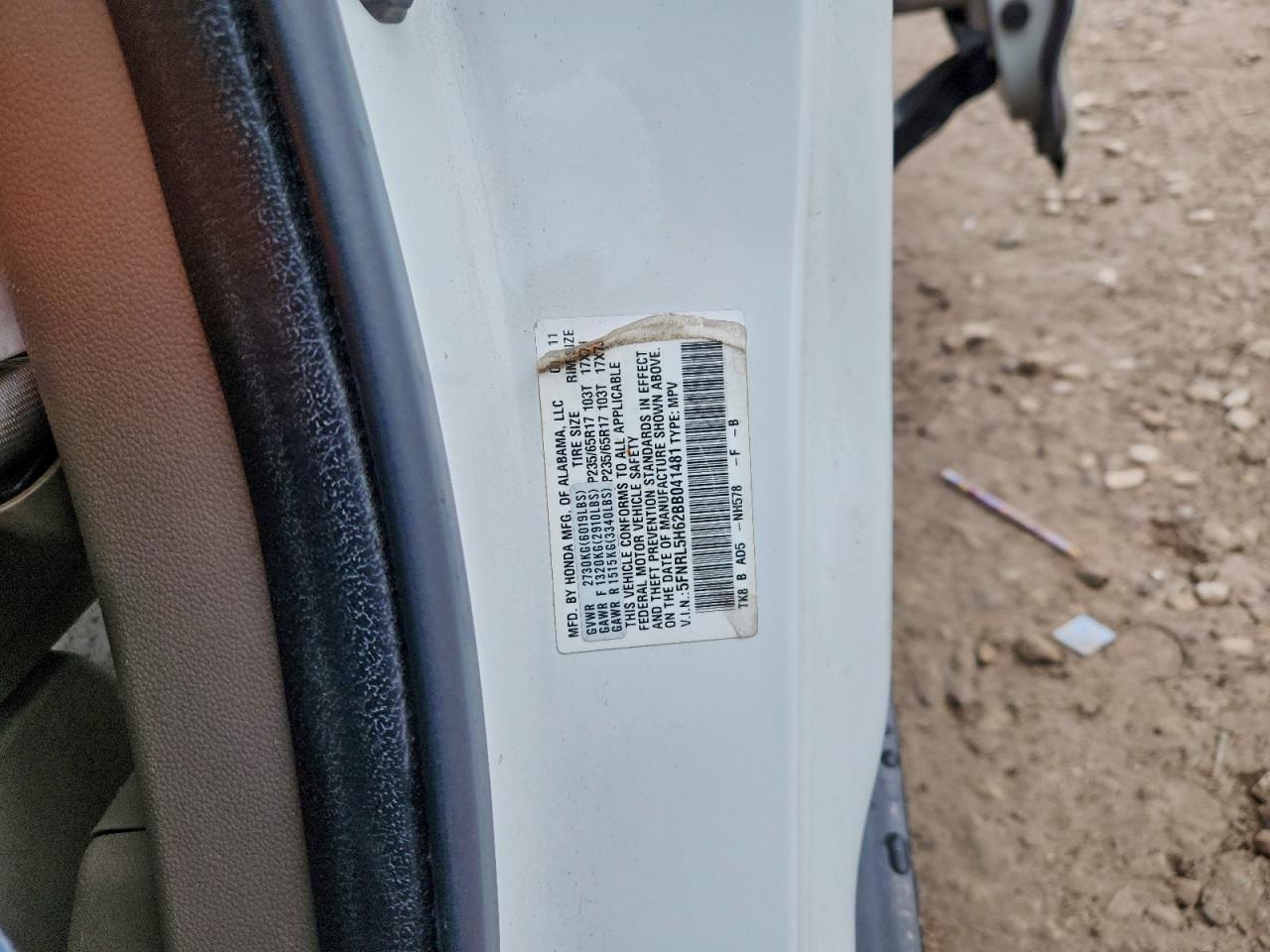 2011 Honda Odyssey Exl VIN: 5FNRL5H62BB041481 Lot: 94358485