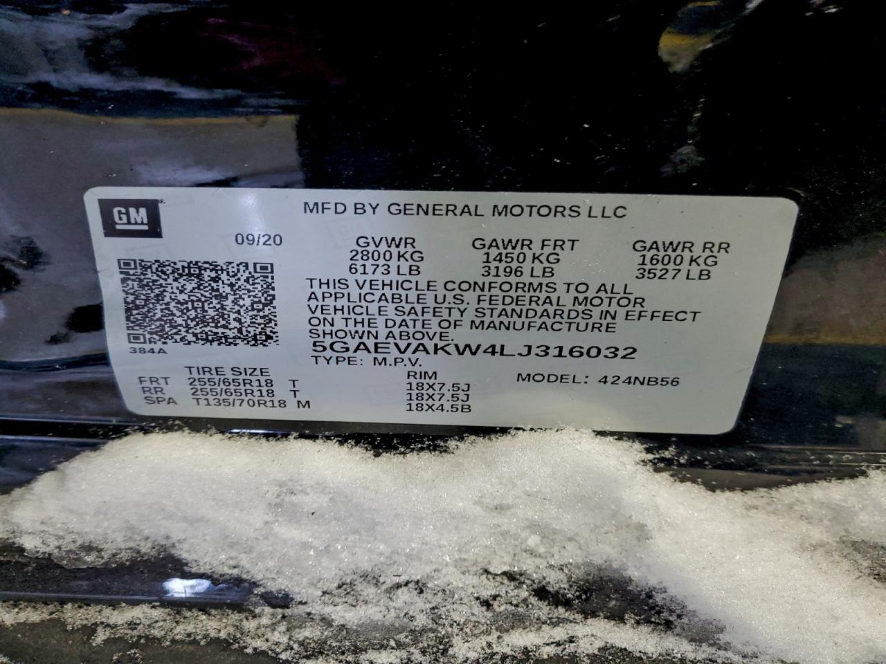 2020 Buick Enclave Essence VIN: 5GAEVAKW4LJ316032 Lot: 95277705