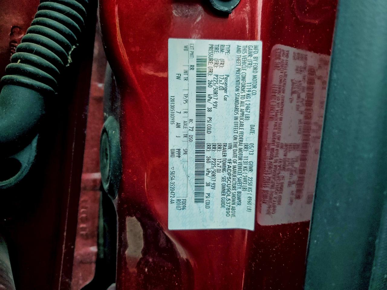 2013 Ford C-Max Premium VIN: 1FADP5CU9DL537890 Lot: 96539475