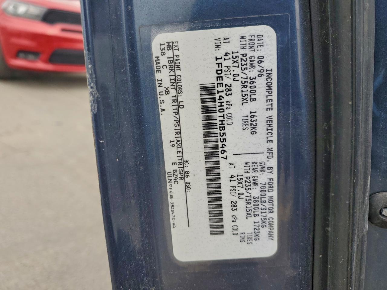 1996 Ford Econoline E150 Van VIN: 1FDEE14H0THB55467 Lot: 95128885