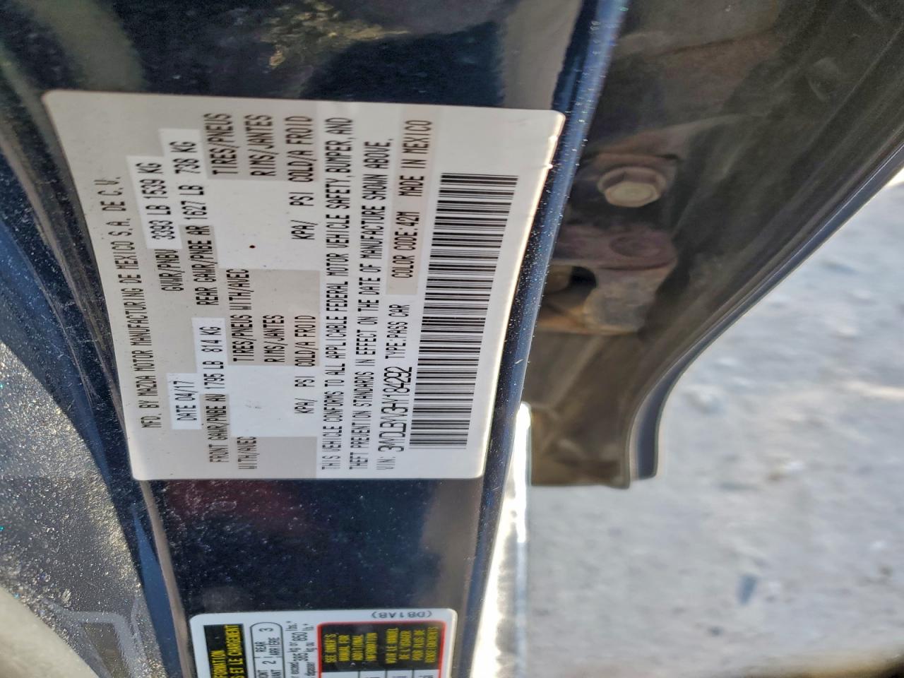 2017 Toyota Yaris Ia VIN: 3MYDLBYV3HY184292 Lot: 96693165