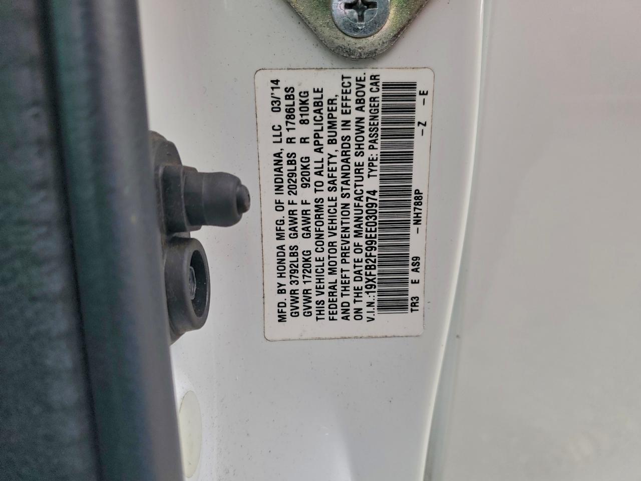 2014 Honda Civic Exl VIN: 19XFB2F99EE030974 Lot: 96075425