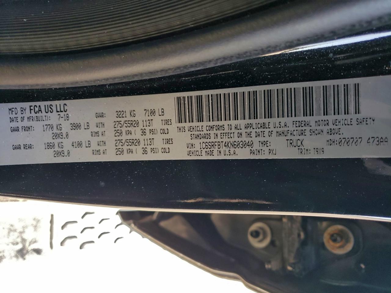 2019 Ram 1500 Big Horn/Lone Star VIN: 1C6SRFBT4KN603040 Lot: 96326125