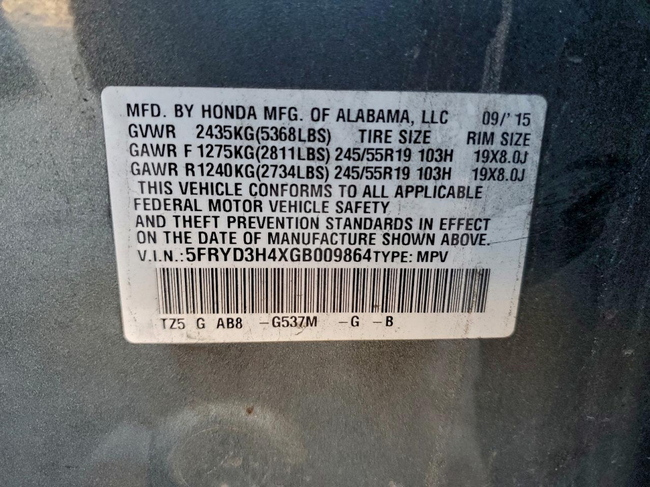 2016 Acura Mdx Technology VIN: 5FRYD3H4XGB009864 Lot: 94640115