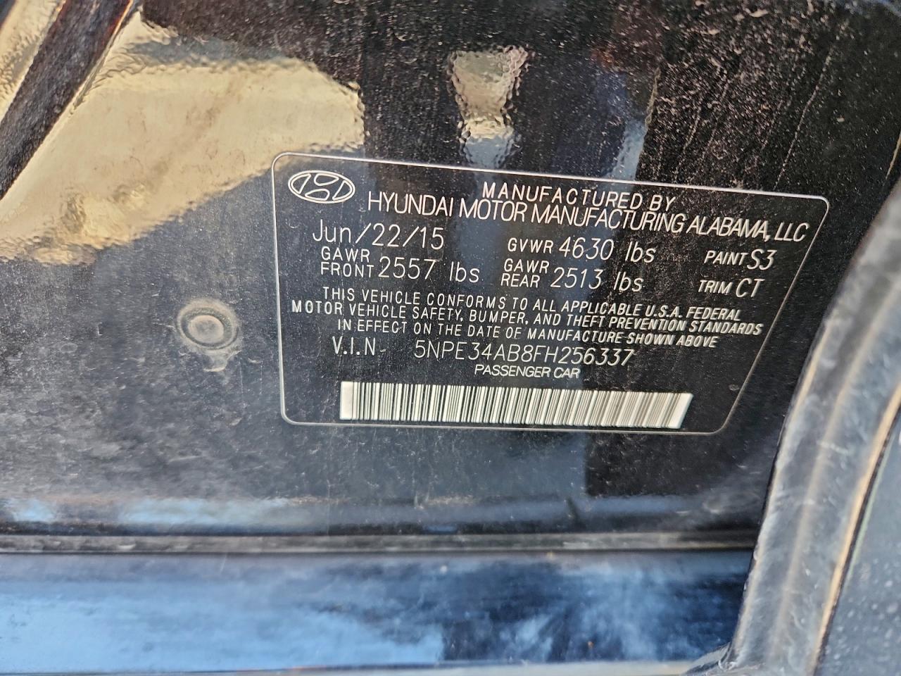 2015 Hyundai Sonata Sport VIN: 5NPE34AB8FH256337 Lot: 96158985