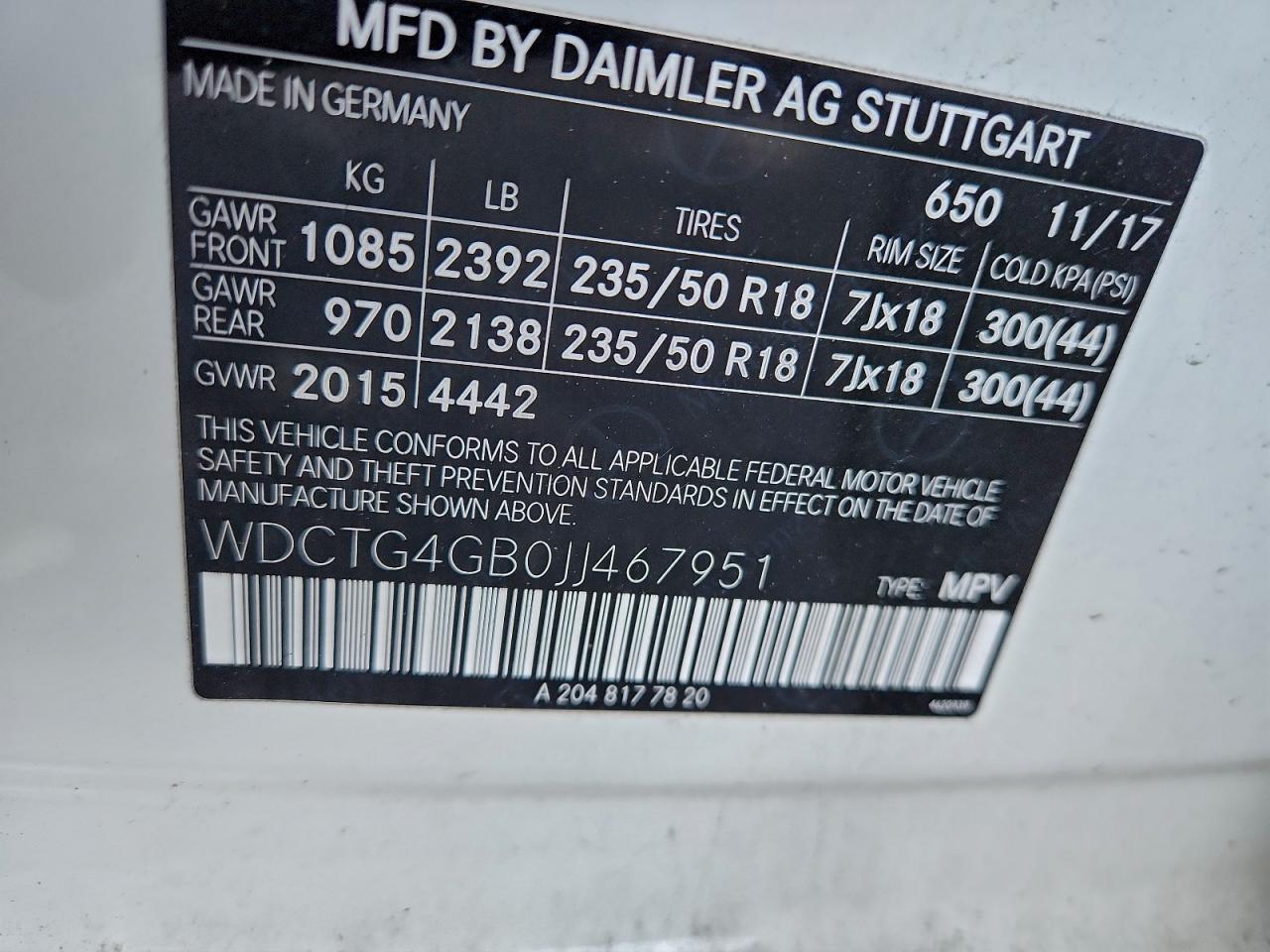 Фото: WDCTG4GB0JJ467951