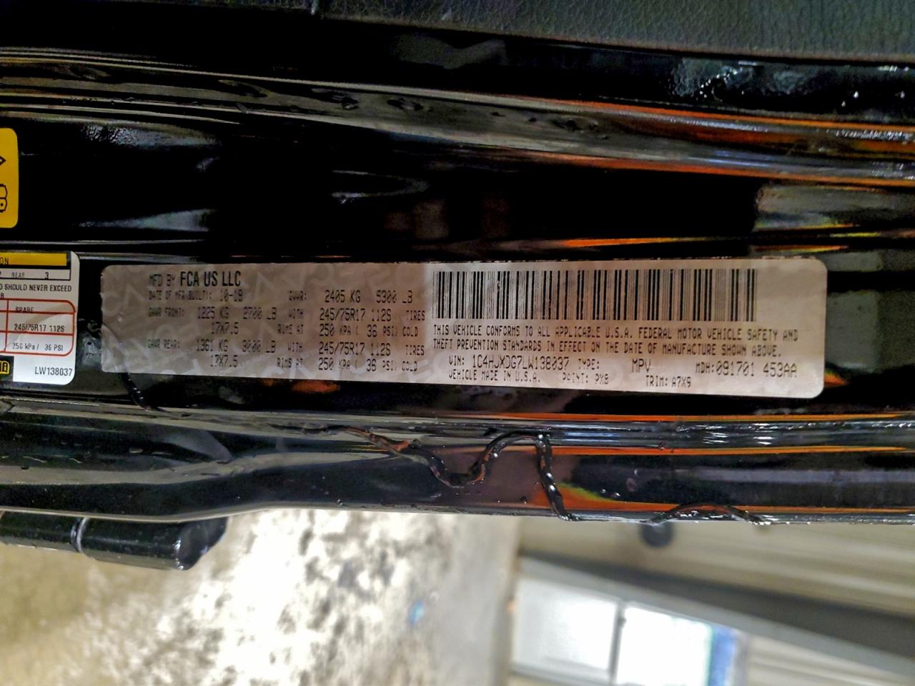 2020 Jeep Wrangler Unlimited Sport VIN: 1C4HJXDG7LW138037 Lot: 95316135