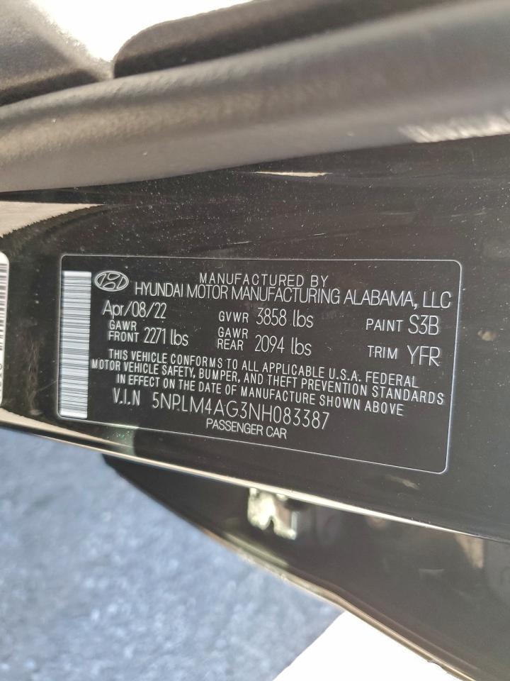 2022 Hyundai Elantra Sel VIN: 5NPLM4AG3NH083387 Lot: 96040655