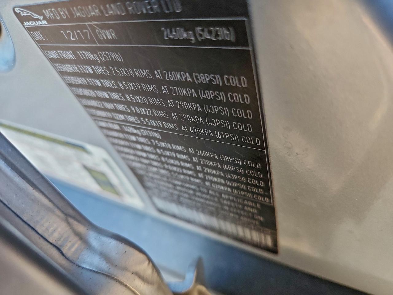 2018 Jaguar F-Pace R - Sport VIN: SADCL2GX5JA290402 Lot: 95912155