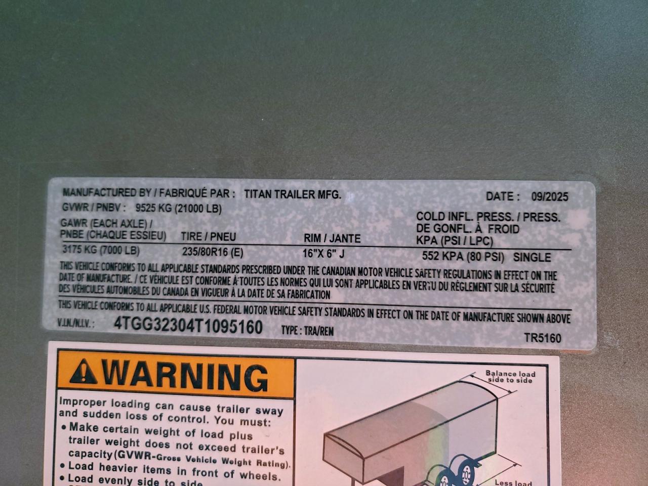 2025 Other Heavy Equipment Other VIN: 4TGG32304T1095160 Lot: 94310815