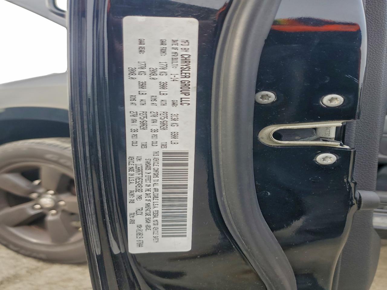 2014 Ram 1500 St VIN: 1C6RR7FT0ES249182 Lot: 96219175