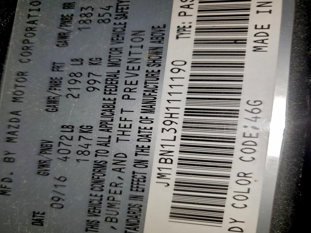 2017 Mazda 3 Touring VIN: JM1BN1L39H1111190 Lot: 95794925