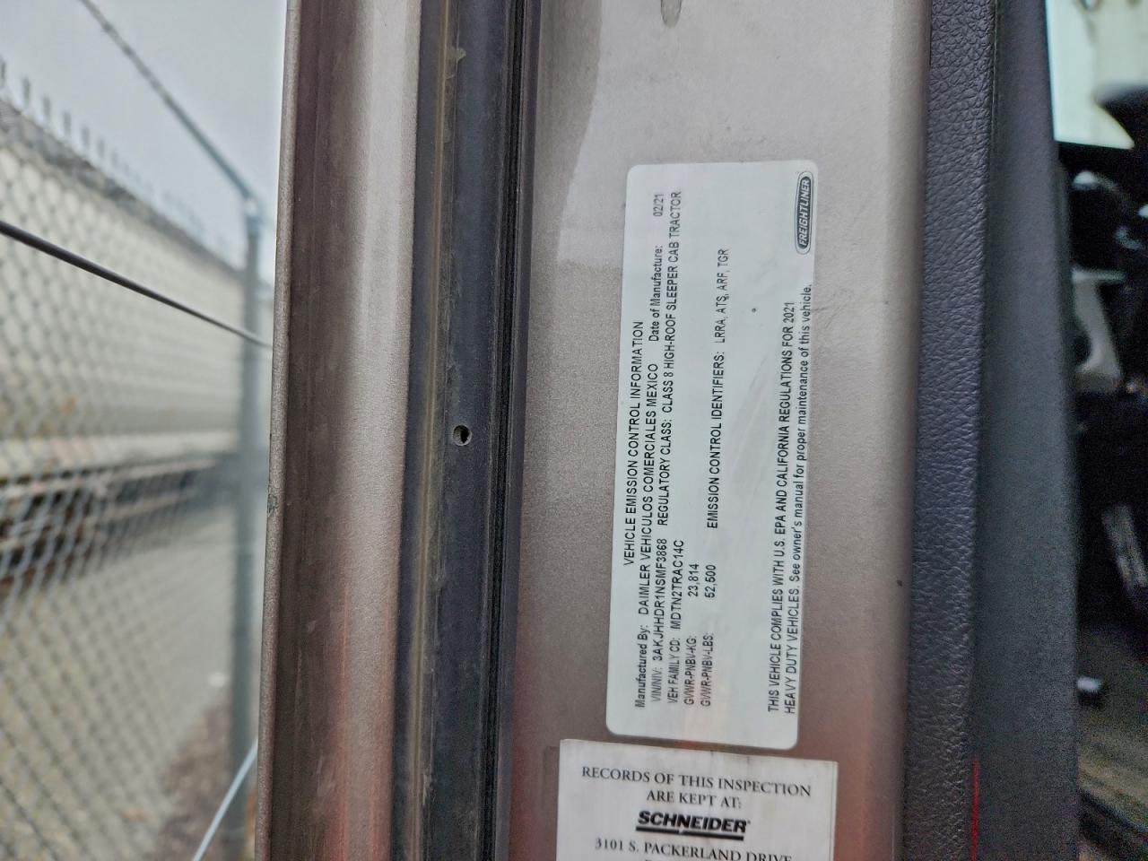 2022 Freightliner Cascadia 126 VIN: 3AKJHHDR1NSMF3868 Lot: 94760595