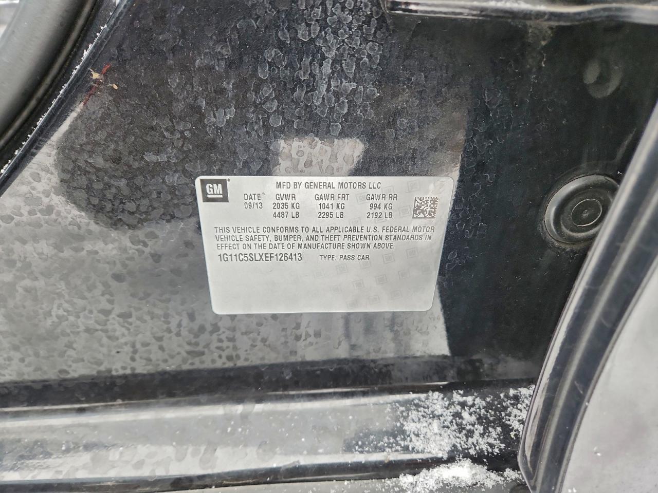 2014 Chevrolet Malibu 1Lt VIN: 1G11C5SLXEF126413 Lot: 95879005