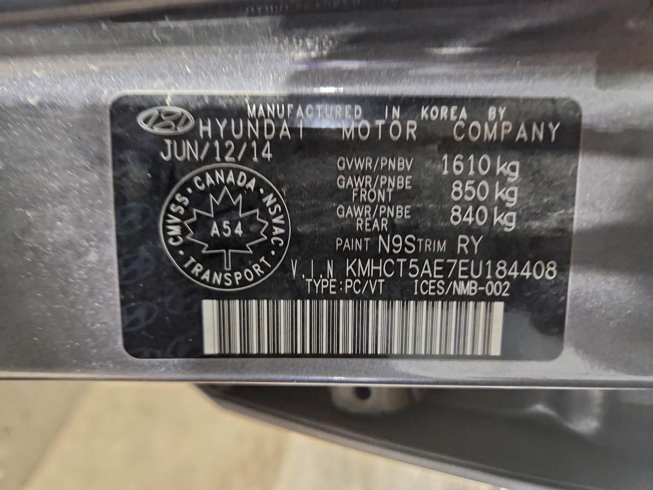 2014 Hyundai Accent Gls VIN: KMHCT5AE7EU184408 Lot: 95095575