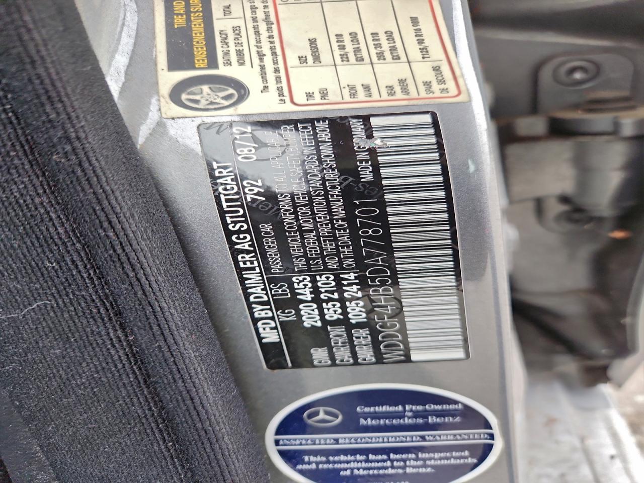 2013 Mercedes-Benz C 250 VIN: WDDGF4HB5DA778701 Lot: 95165815