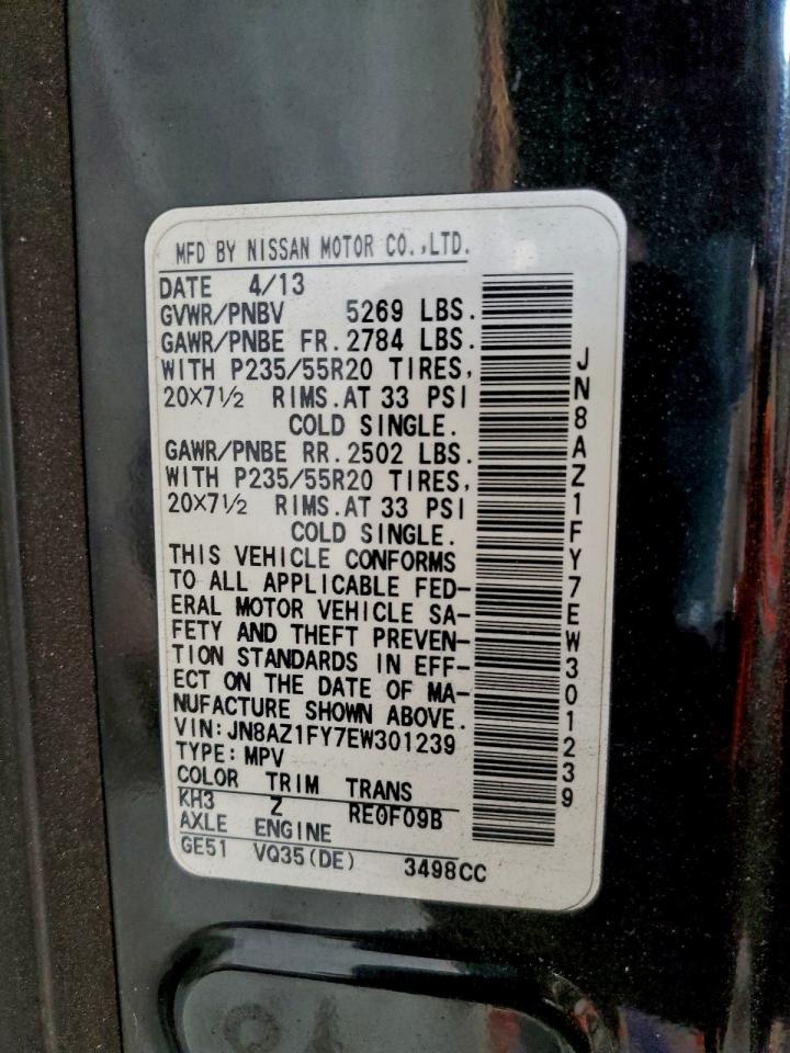 2014 Nissan Murano Crosscabriolet VIN: JN8AZ1FY7EW301239 Lot: 96475925