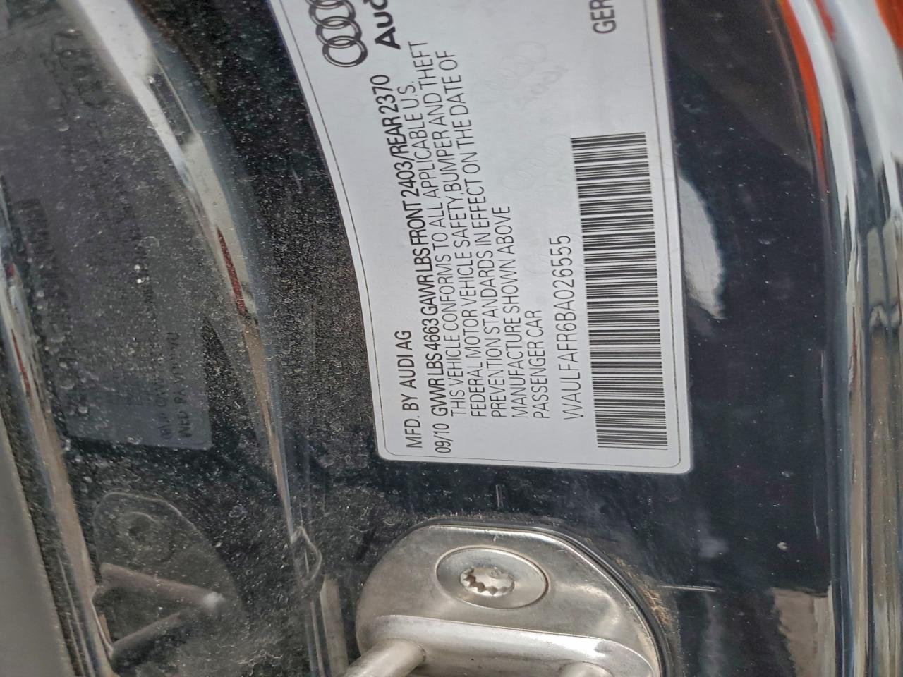 2011 Audi A5 Premium Plus VIN: WAULFAFR6BA026555 Lot: 94801915