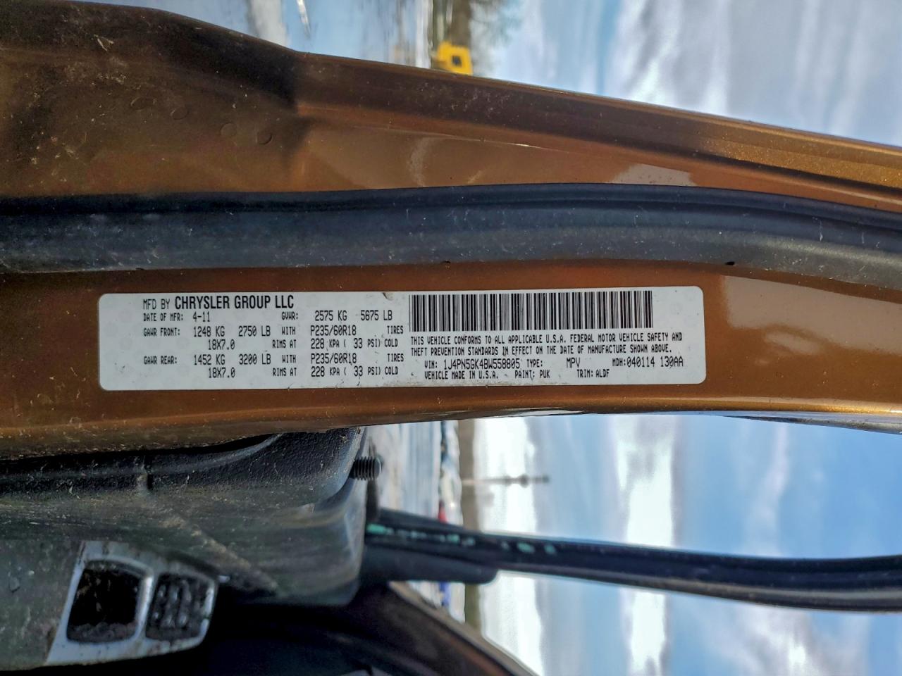 2011 Jeep Liberty Limited VIN: 1J4PN5GK4BW558805 Lot: 97442295