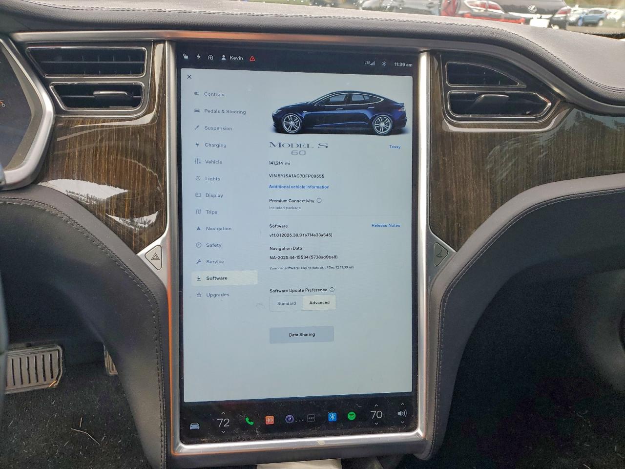 2013 Tesla Model S VIN: 5YJSA1AG7DFP09555 Lot: 95005725