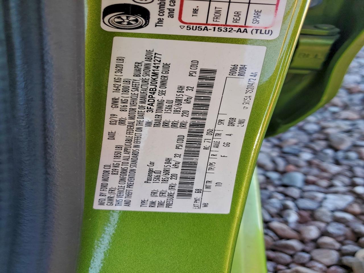 2019 Ford Fiesta Se VIN: 3FADP4BJ0KM141277 Lot: 93974875