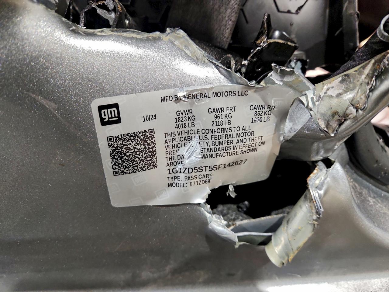 2025 Chevrolet Malibu Lt VIN: 1G1ZD5ST5SF142627 Lot: 95078525