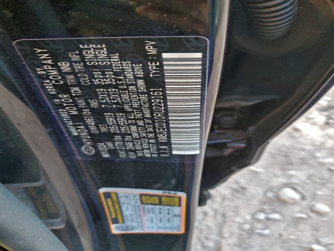 2024 Hyundai Tucson Limited VIN: KM8JECD10RU229161 Lot: 95689545