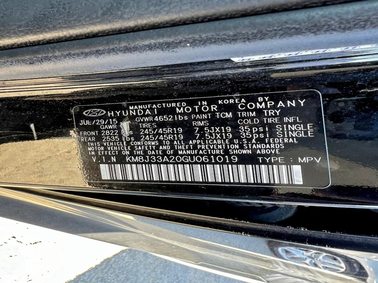 2016 Hyundai Tucson Limited VIN: KM8J33A20GU061019 Lot: 96533355