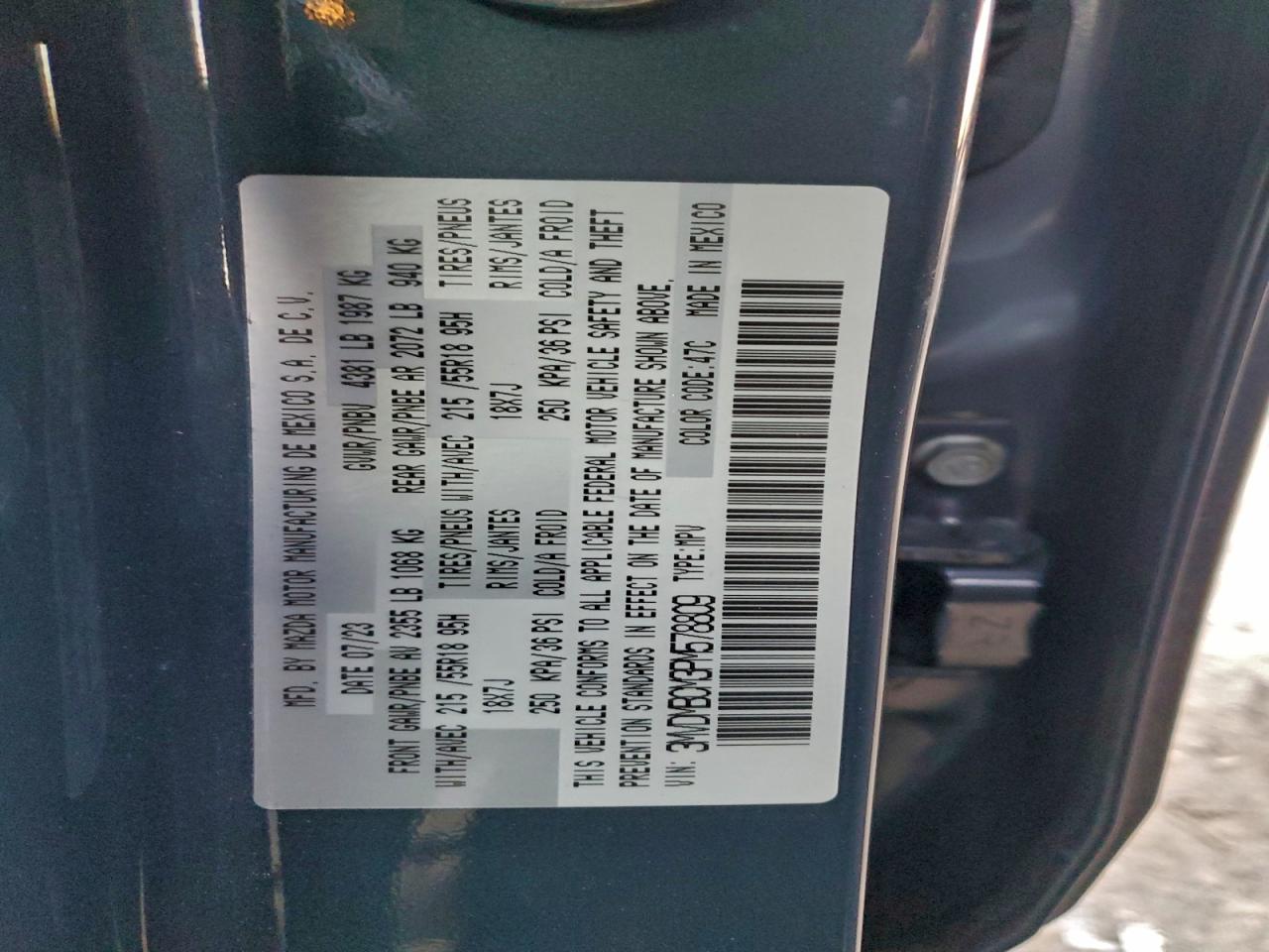 2023 Mazda Cx-30 Preferred VIN: 3MVDMBCM3PM578809 Lot: 95760875